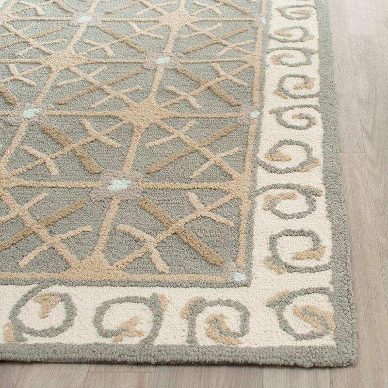 Newport NPT443 Hand Hooked Area Rug - Olive/Beige - 7'9"x9'9" - Safavieh.