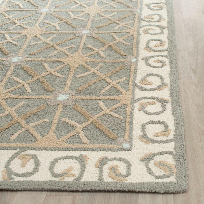 Newport Hand-Hooked Olive and Beige Cotton Area Rug