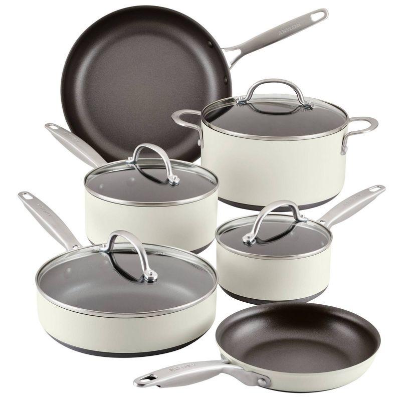 Anolon Achieve Hard Anodized Nonstick Cookware Pots and Pans Set, 10 Piece