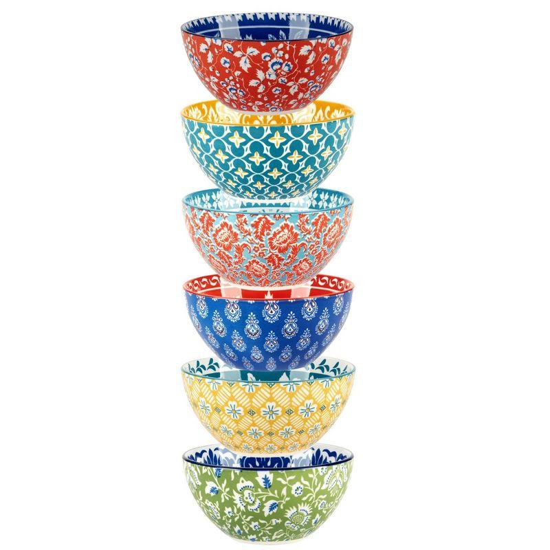 Certified International Panache Set of 6 All Purpose Bowl 6.25in 6 asst 6.25in Diam x 3in 30oz | Wayfair