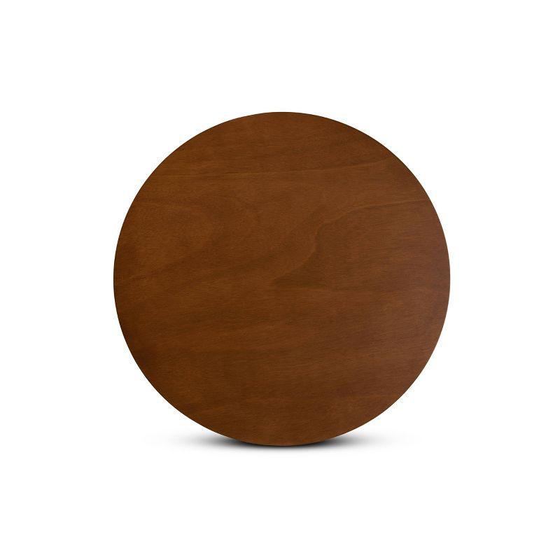 Ela 36" Contemporary Walnut Round Wood Dining Table