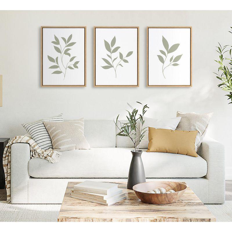 Kate and Laurel Sylvie Modern Sage Green Botanical Outdoor Nature Print 1, 2 and 3 Framed Canvas by The Creative Bunch Studio, 3 Piece 18x24, Natural