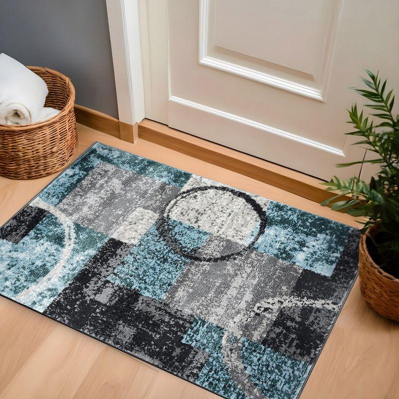 World Rug Gallery Abstract Circle Area Rug - GRAY 2'7"x4'