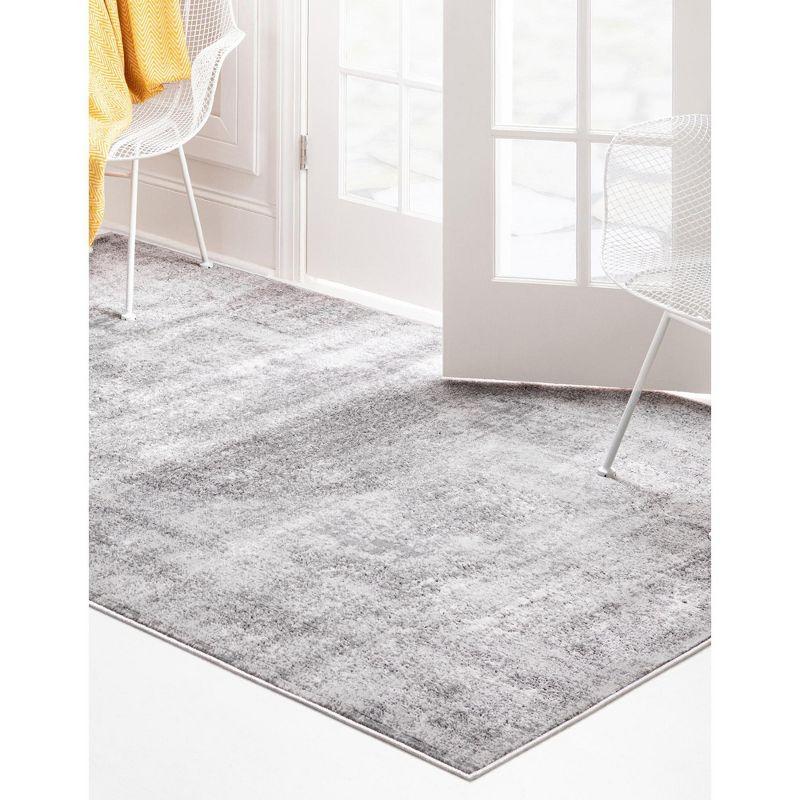 Unique Loom Portland Collection Area Rug - Woodburn (7' 1" x 10' Rectangle Gray/Ivory)