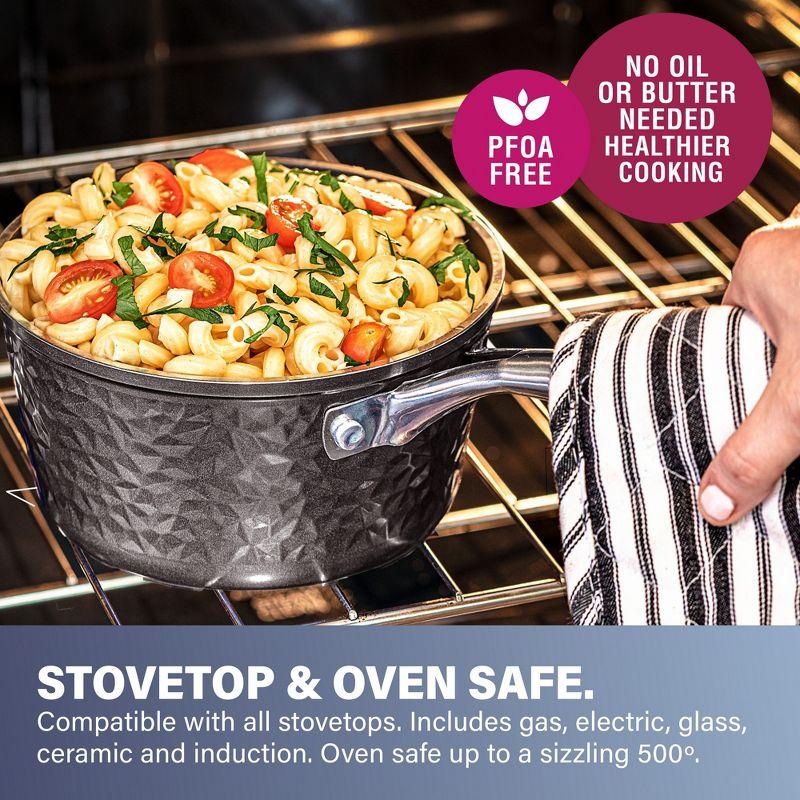 Granitestone Granitestone Hammered 10 Piece Aluminum Nonstick Cookware Set with Stay Cool Handles, Oven & Dishwasher Safe