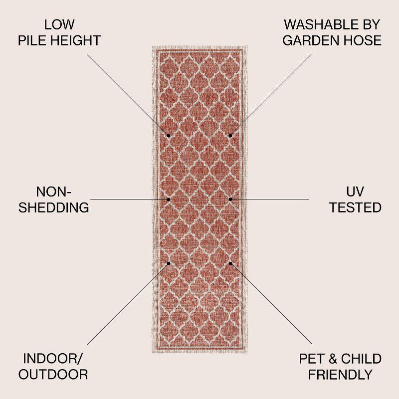 Trebol Moroccan Trellis Textured Weave Indoor/Outdoor Area Rug - JONATHAN Y