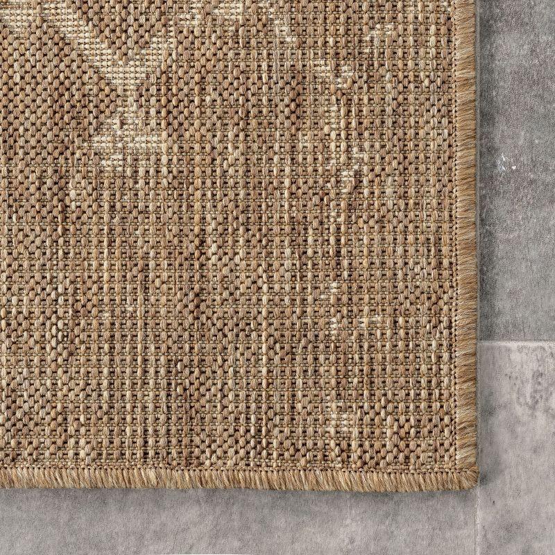 Nuloom Grayson Trellis 5x8 Indoor/Outdoor Area Rug for Living Room Patio Deck Front Porch Kitchen, Brown/Ivory