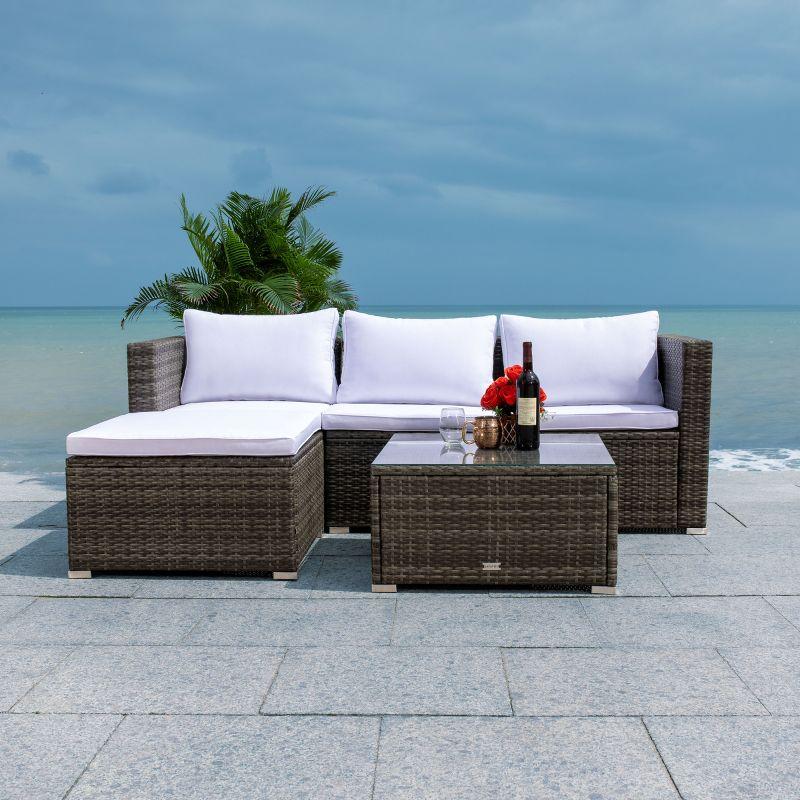 Madalina Living Set - Indoor/Outdoor - PAT7509 - Grey Brown/White - Safavieh