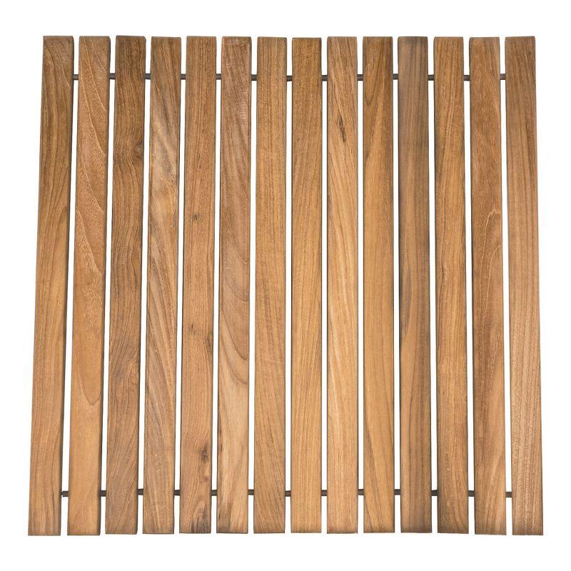 Nordic Teak 19.6" x 19.6" Natural Shower and Bath String Mat - Beige