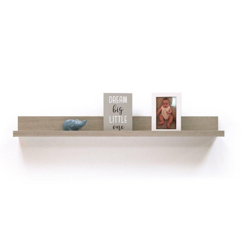 Driftwood Gray Modern Floating Wall Shelf - 36 Inch