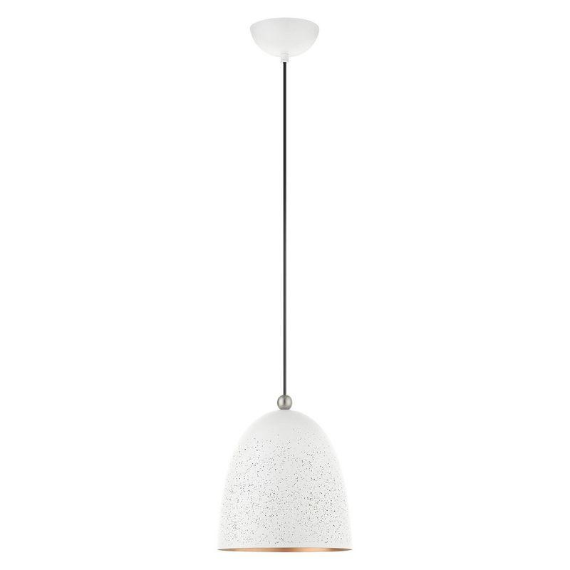 Livex Lighting Arlington 1 - Light Pendant in  White/Brushed Nickel