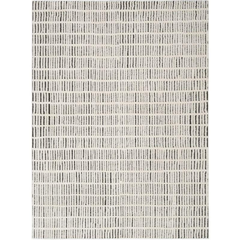 Nourison Cozy Modern 3'11" x 5'11" Ivory Black Scandinavian Indoor Rug