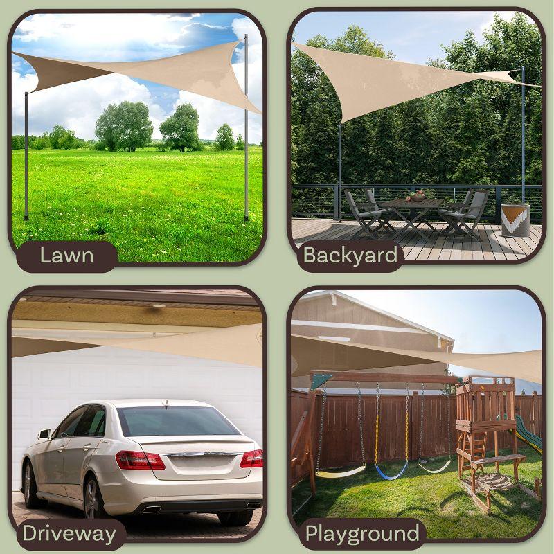 Pure Garden Sun Shade Canopy - 10x13ft Curved Rectangle Sun Shade Sail with UV Protection - Sun Shades Outdoor Patio or Pool Canopy - Sunshades for Patio, Yard, Deck or Outdoor Activities by Pure Garden