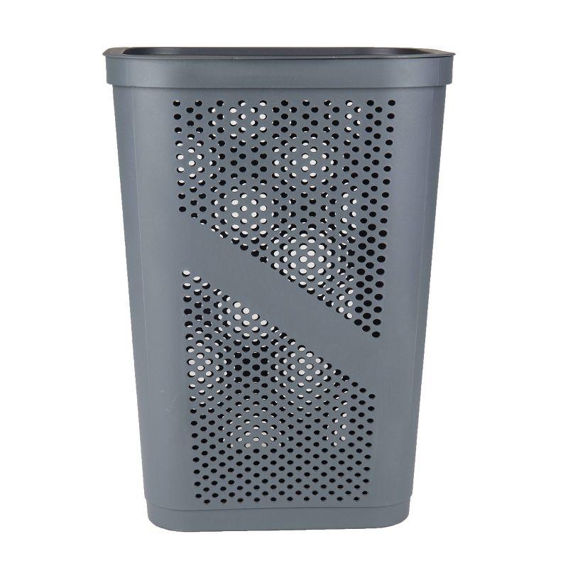 Mind Reader Mind Reader 40L Slim Laundry Hamper, Clothes Basket, Lid, Wicker Design, Plastic