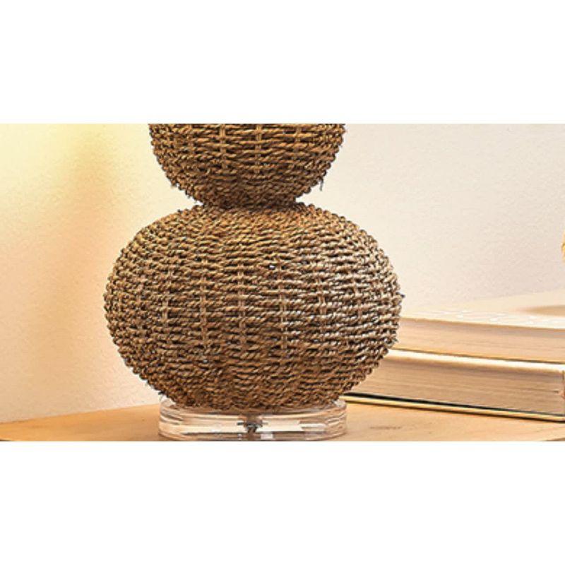Arliss Seagrass Table Lamp Brown - Splendor Home: Rustic Linen Shade, UL Listed, 3-Way Switch