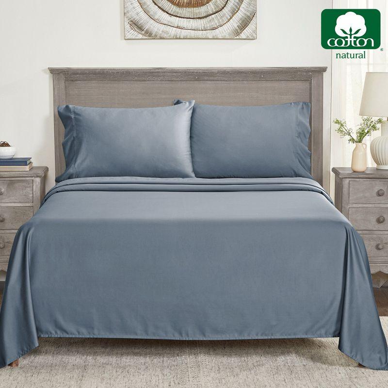 5-Star Luxury Sheet Set, 600 Thread Count 100% Cotton Sateen, Soft & Crisp Bed Sheets with Deep Pockets by California Design Den - Pastel Blue, Queen