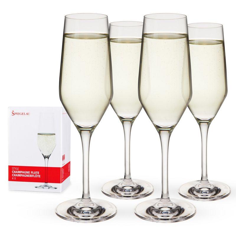 Spiegelau Style 8.5oz Clear Crystal Champagne Flute Set