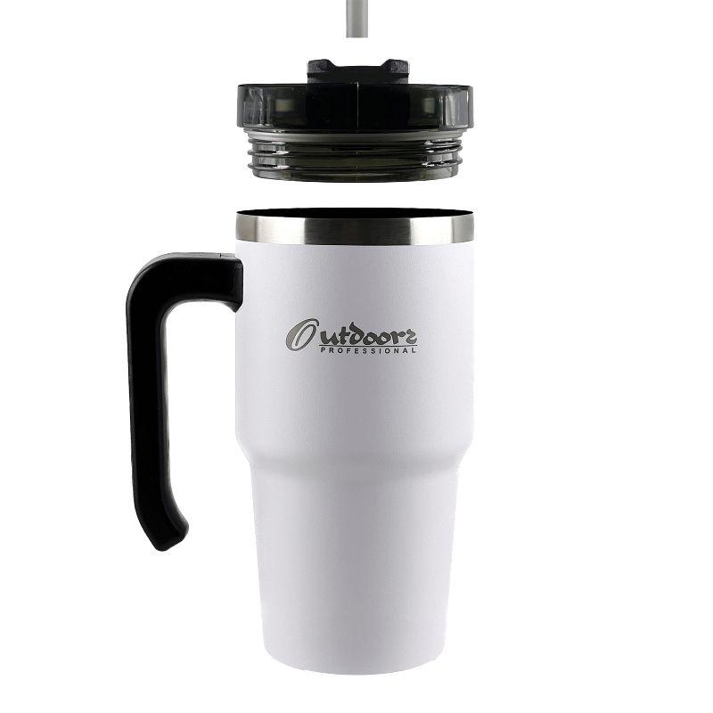 Outdoors Professional 20-Oz. Stainless Steel Double-Walled Insulated Tumbler with Straw