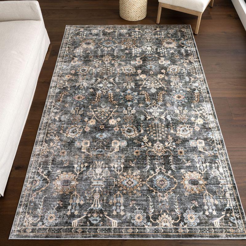 Nuloom Benica Multi Medallion Machine Washable Indoor Area Rug, 8' x 10', Greys