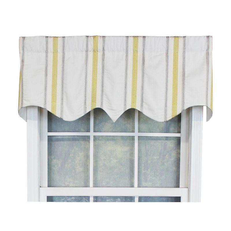 Cream and Yellow Striped Cotton Rod Pocket Valance