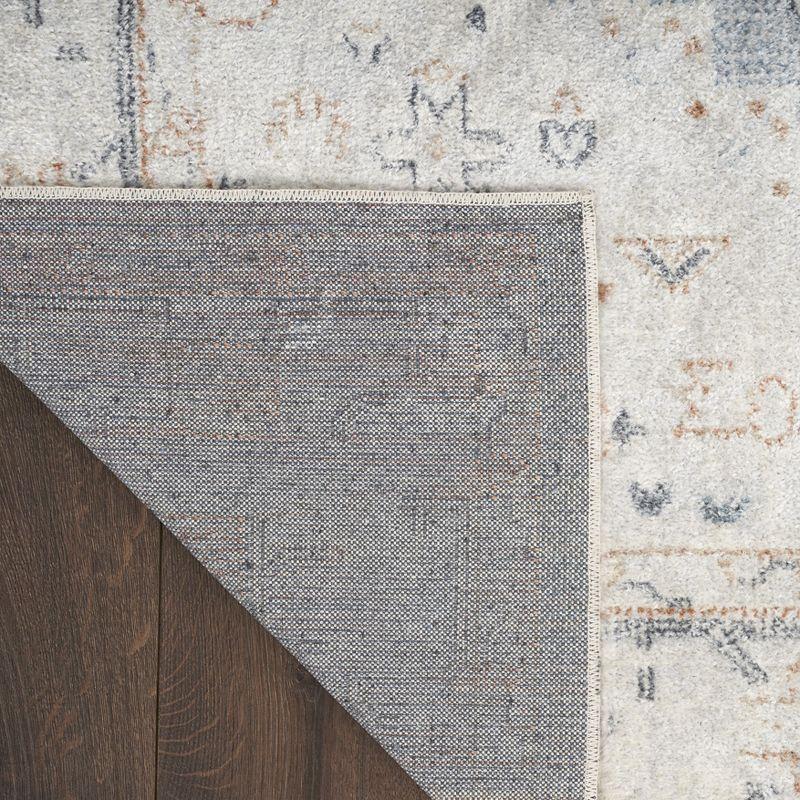 Nourison Astra Machine Washable Vintage Persian Indoor Bathroom, Kitchen Runner Rug Light Blue 2'2" x 10'