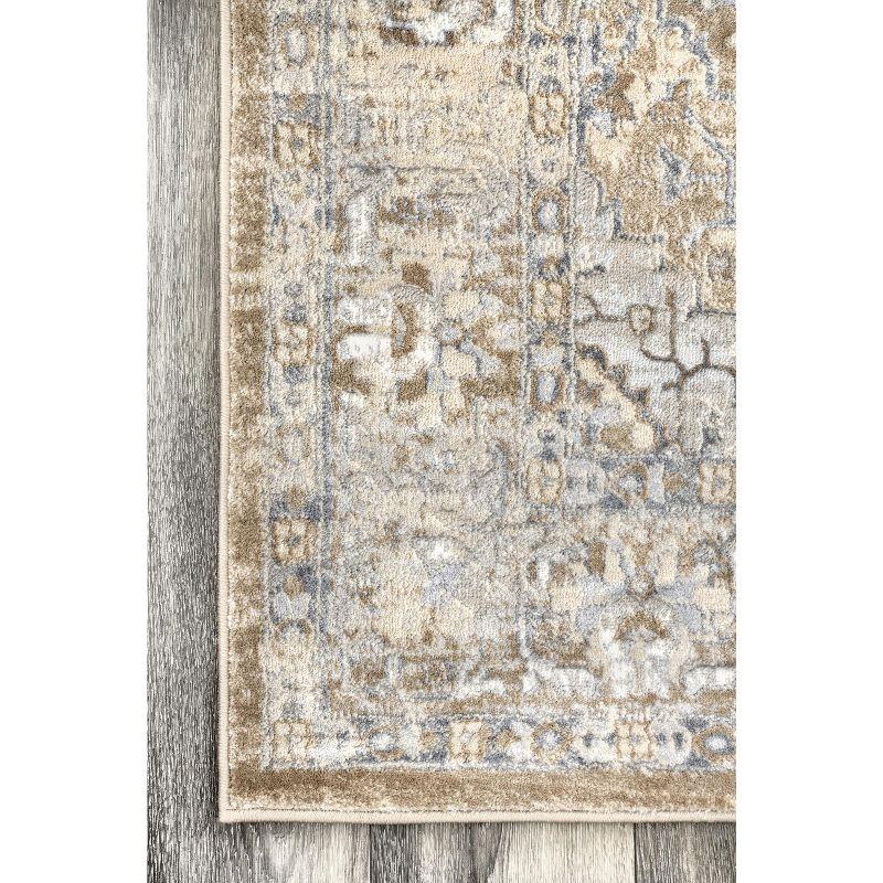 Distressed Medallion Thea Multicolor Synthetic Area Rug, 10' x 14'