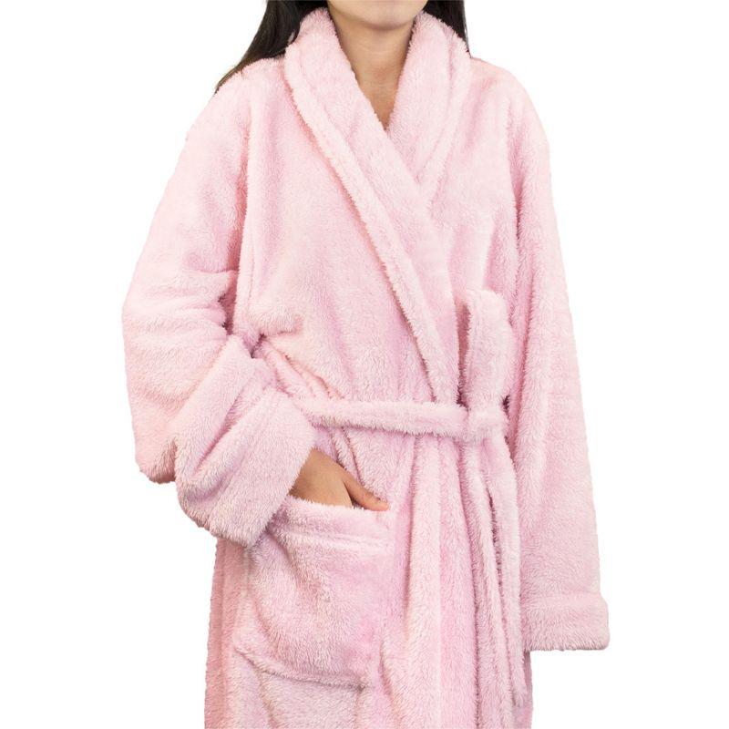 PAVILIA Premium Womens Plush Soft Robe Fluffy Warm, Fleece Faux Shearling Shaggy Bathrobe