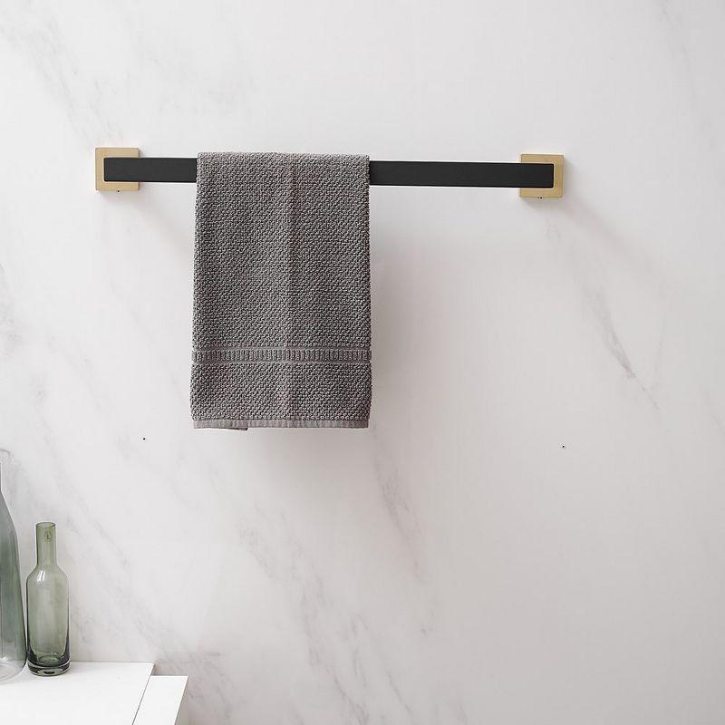 BWE 24 In. Modern Square Wall Mounted Single Bathroom Towel Bar Holder Rack Bath Accessories Hanger