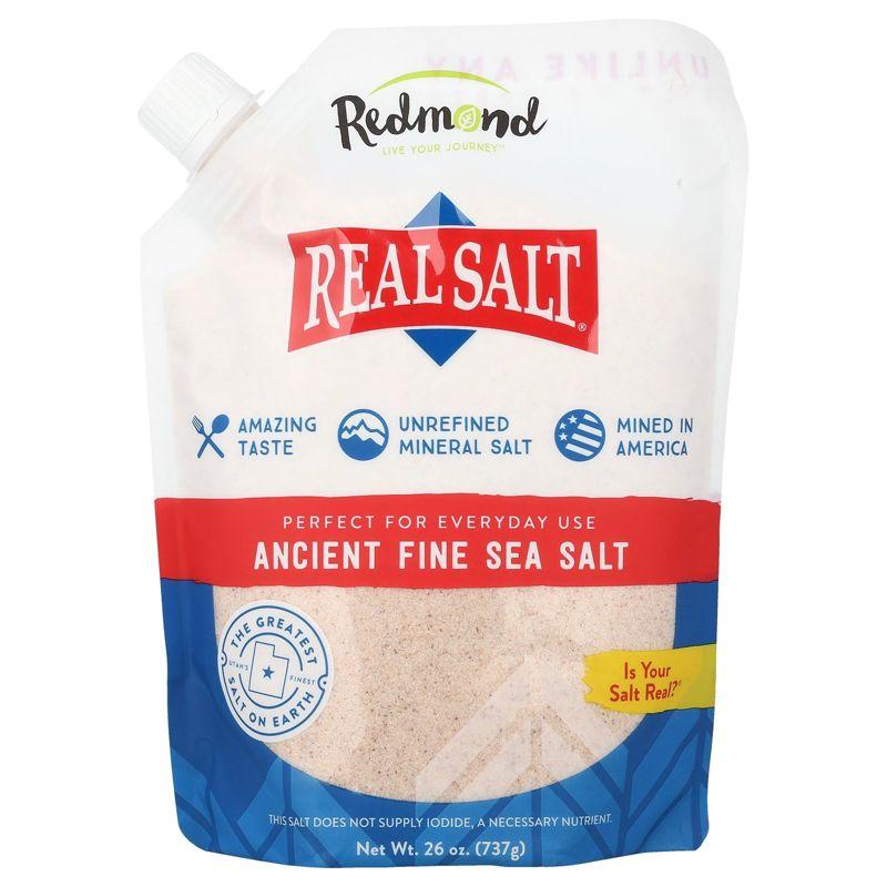 Redmond Ancient Fine Sea Salt - Natural Unrefined, 26 oz Pouch