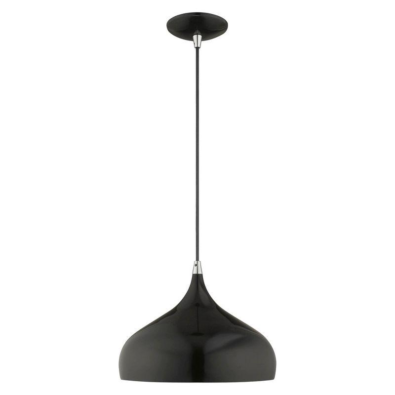Livex Lighting Amador 1 - Light Pendant in  Shiny Black