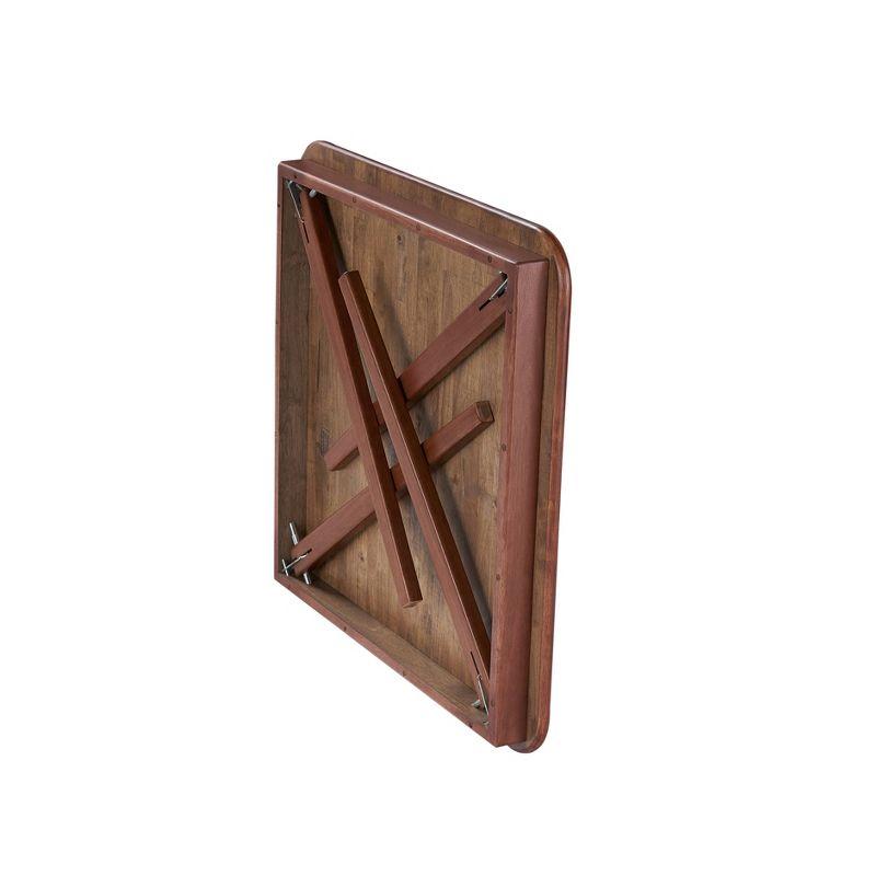 Straight Edge Folding Card Table Cherry - Stakmore: Wood Composite, Steel Hardware, No Assembly Required