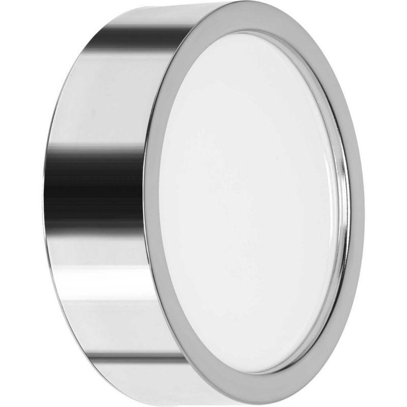 Progress Lighting Portal 1-Light LED Flush Mount, Brushed Nickel, White Acrylic Shade