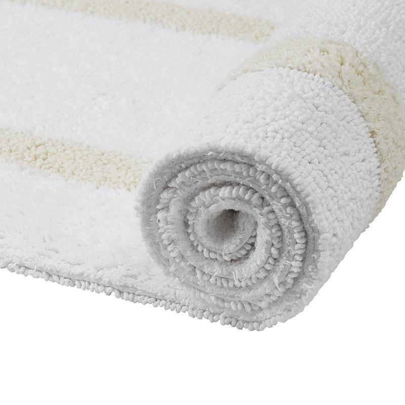 Better Trends Hotel 100% Cotton Tufted Two Tone Reversible Bath Rug 24" x 40" Rectangle - White/Ivory