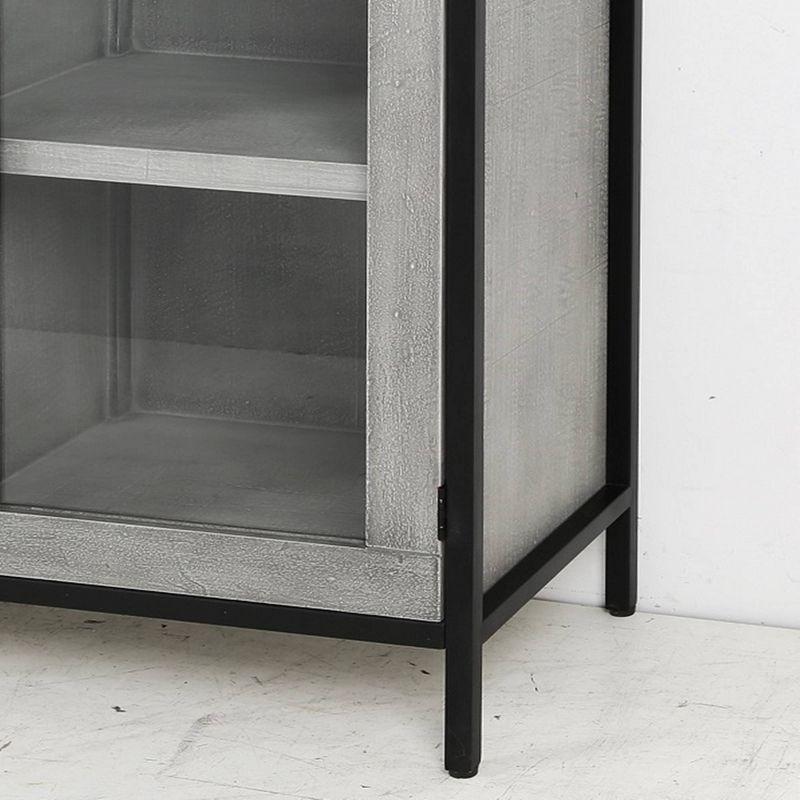 Wood and Metal One Door Cabinet with 3 Drawers & Divided Storage - StyleCraft