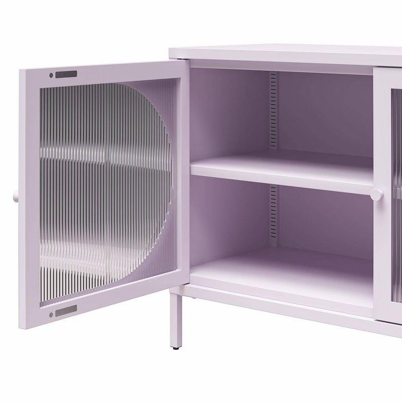 Luna 25.2'' Tall Accent Cabinet with Fluted Glass