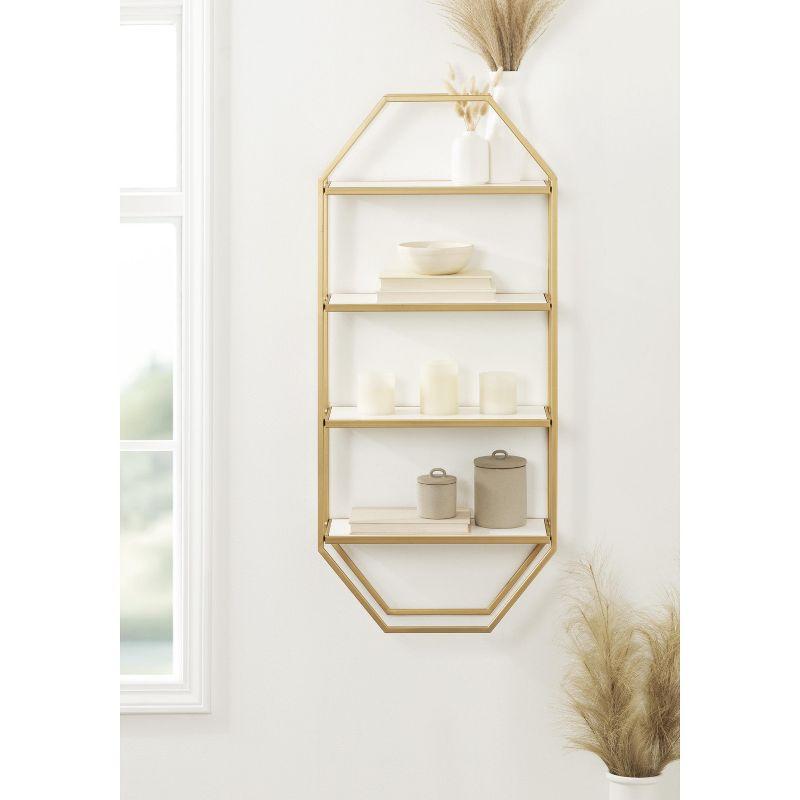 Kate and Laurel Adela Octagon Wood and Metal Shelf