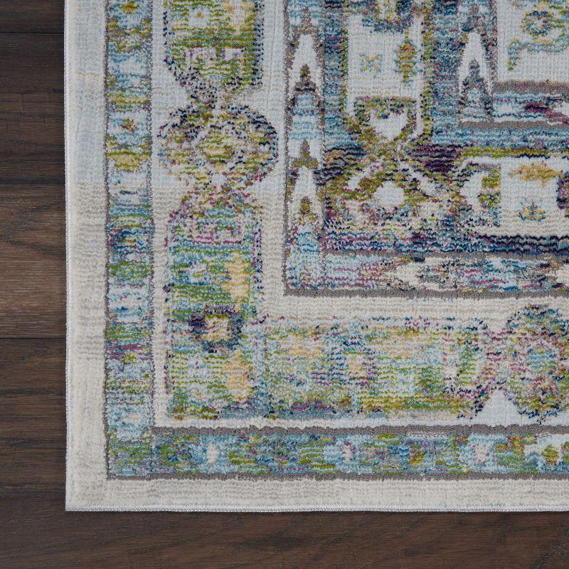 Global Vintage GLB07 Blue/Green Area Rug Farmhouse Vintage Diamonds By Nourison