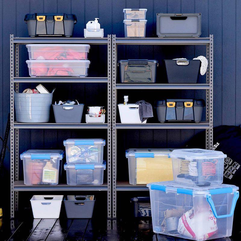 Ezy Storage 33.8qt IP67 Waterproof Storage Box: Stackable Clear Utility Bin, Polypropylene, 22.8"x15.04"x8.54"