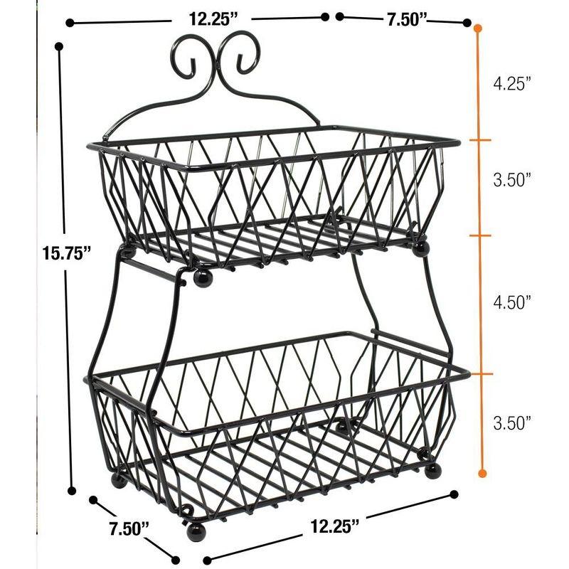 Sorbus 2-Tier Metal Fruit Basket Stand