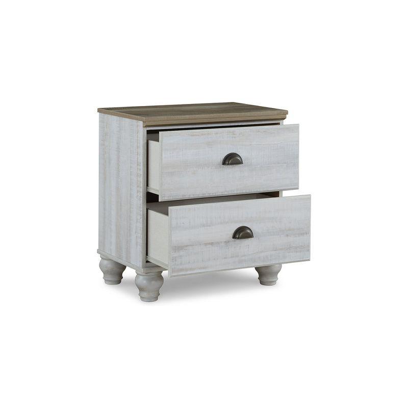 Signature Design by Ashley Traditional Haven Bay 2 Drawer Nightstand, White/Brown