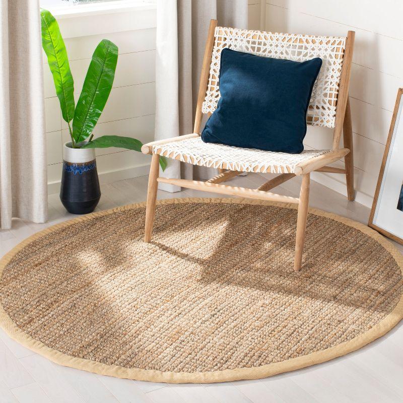 Natural Fiber NF730 Hand Woven Area Rug - Natural - 5' round - Safavieh.