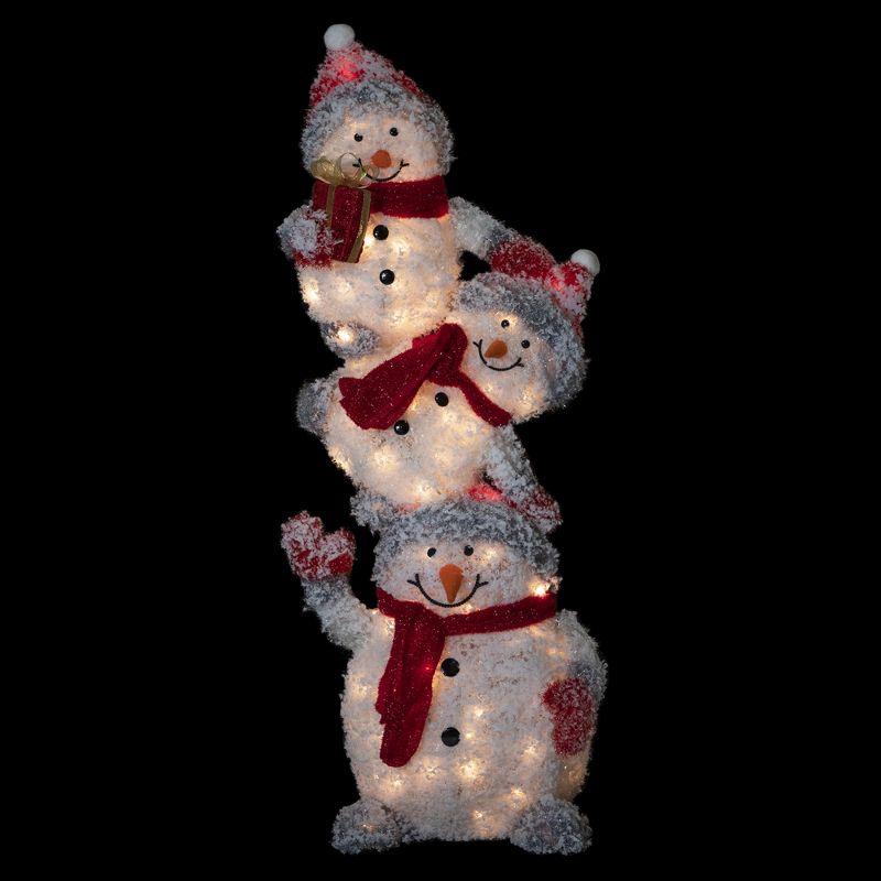 42" Lighted Stacked Snowman Family Outdoor Christmas Decoraton