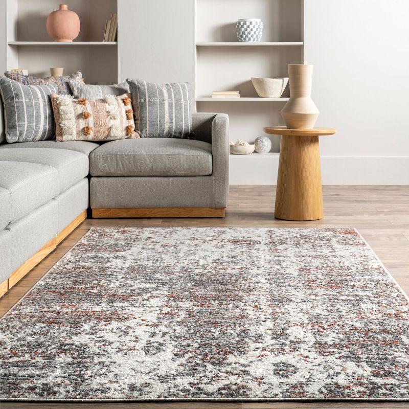 Nuloom Deedra Abstract 4x6 Indoor Area Rug for Living Room Bedroom Dining Room Kitchen, Red/Ivory