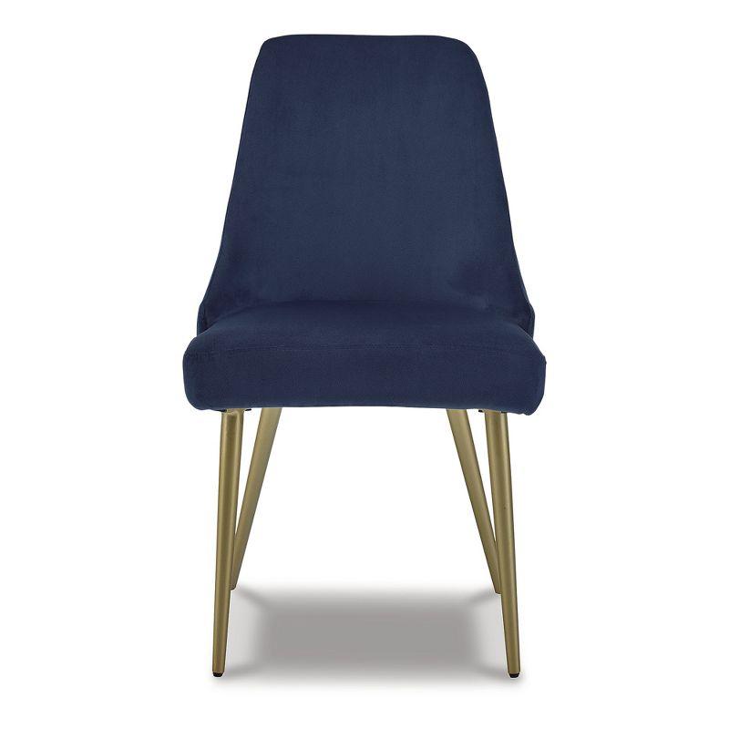 Parsons Chair in Blue/Gold Finish