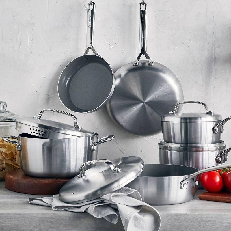 GreenPan GP5 Stainless Steel 5-PLY Healthy Ceramic Nonstick 13pc Cookware Set PFAS-Free