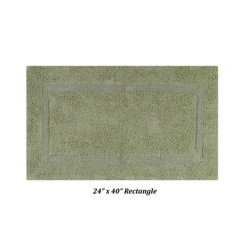 Better Trends Lux 100% Cotton Tufted Solid Reversible Bath Rug Set 3 PC (17" x 24" | 21" x 34" | 24" x 40") - Sage