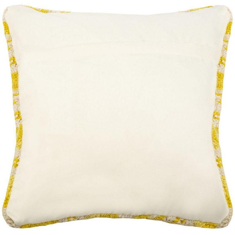 20" Yellow and White Polypropylene Square Pillow