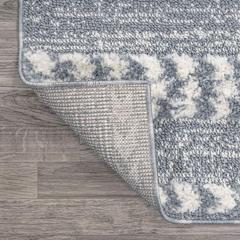 4' x 6' Sofie Moroccan Trellis High-Low Area Rug, Gray/Cream - JONATHAN Y