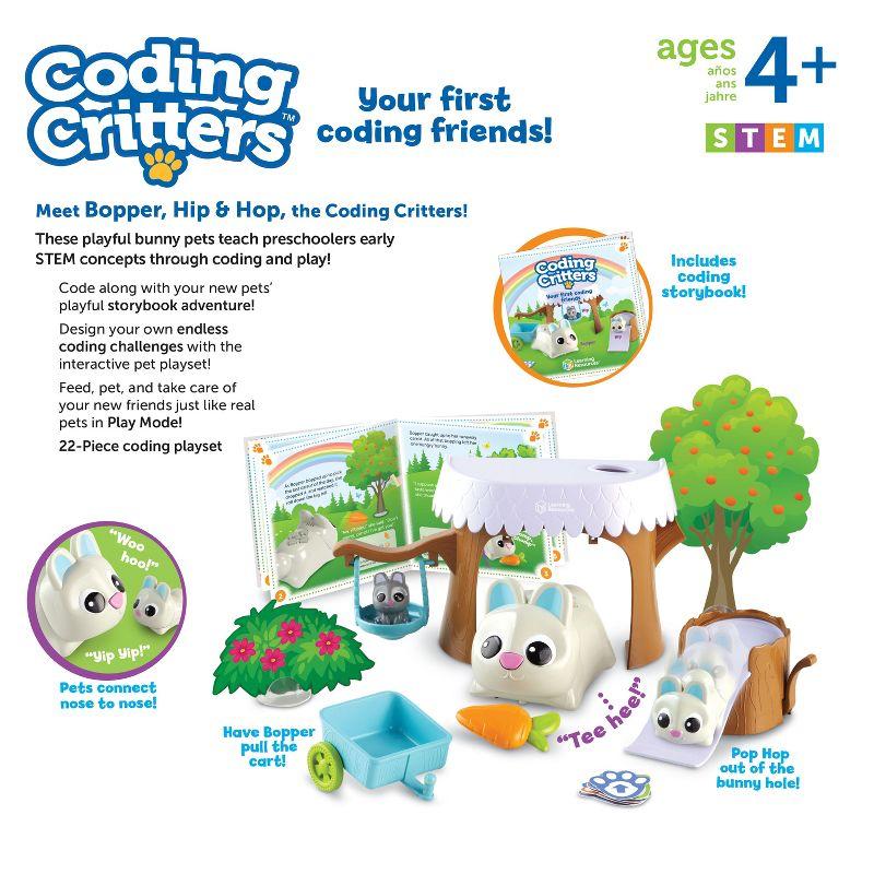 Learning Resources Coding Critters Bopper, Hip & Hop, Screen-Free Early Coding Toy For Kids, 22 Pieces, Ages 4+