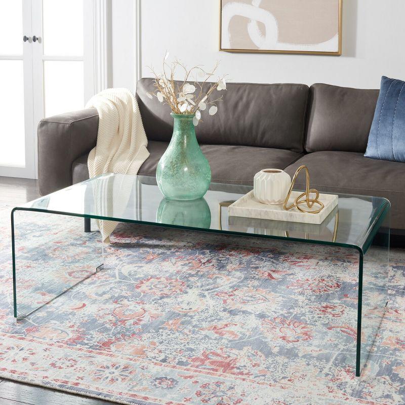 Willowith Glass Coffee Table - Clear - Safavieh